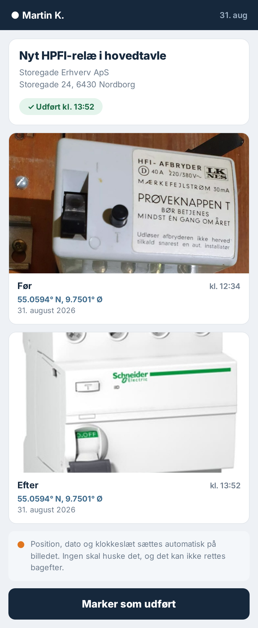 Dagsdrift på telefonen